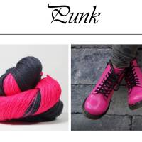 "Punk", Wollelfe Merino Deluxe, handgefärbte Socken- und Tuchwolle, 4fädig, 100 g Strang Bild 1