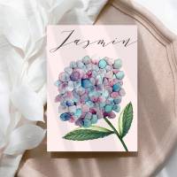 Hortensie Blumen Glückwunschkarte Geburtstagskarte mit Namen personalisiert, Geschenkidee zum Geburtstag Bild 2