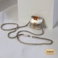 Collier "Feueropal" Silber mit Feingold Bild 2