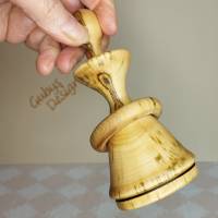 Weihnachts - Glocke aus Holz ergibt auch Töne - mit Holzbutter behandelt und in einem Stück gefertigt Bild 1