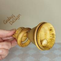Weihnachts - Glocke aus Holz ergibt auch Töne - mit Holzbutter behandelt und in einem Stück gefertigt Bild 4