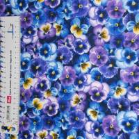 19,00 EUR/m Meterware Stiefmütterchen blau lila Timeless Treasures Designerstoff für Taschen Kissen Decken Accessoires Bild 1
