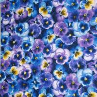 19,00 EUR/m Meterware Stiefmütterchen blau lila Timeless Treasures Designerstoff für Taschen Kissen Decken Accessoires Bild 2