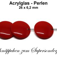 Acrylglas Perlen - rot - ca. 26x6,2mm Bild 1