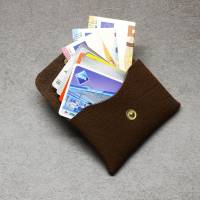 Karten Etui Geldbörse Echtes Leder Cards and Cash Buffalo Chocolate by Vickys World - Card Wallet Bag Bild 5