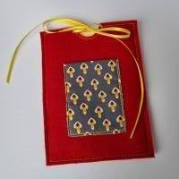 Gutscheinhülle und Blanco-Klappkarte - groß in rot "Pilze" - mit Fach für Gutscheine in Scheckkartengröß Bild 3