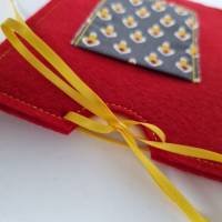 Gutscheinhülle und Blanco-Klappkarte - groß in rot "Pilze" - mit Fach für Gutscheine in Scheckkartengröß Bild 7
