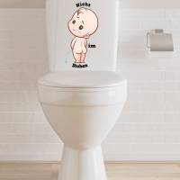 WC-Toiletten Aufkleber Baby Nicht im stehenTür-Bad-Toilette-Cartoon Aufkleber-Wunschtext-Personalisierbar Bild 4