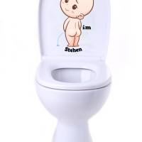 WC-Toiletten Aufkleber Baby Nicht im stehenTür-Bad-Toilette-Cartoon Aufkleber-Wunschtext-Personalisierbar Bild 6