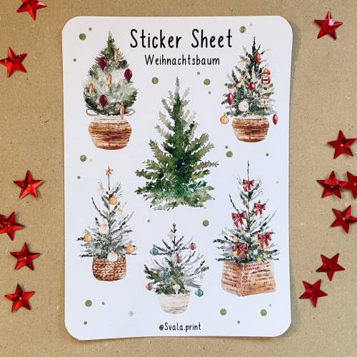 Weihnachten | Christbaum | Weihnachtsbaum | Tanne | Aufkleber Bulletjournal | Journal Sticker | Christmas | Tannenbaum