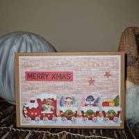 Weihnachtskarte / Merry Xmas / Weihnachtszug / handgefertigt / besondere Geschenke / Adventszug / Weihnachtszugfahrt Bild 1