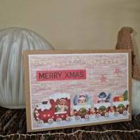 Weihnachtskarte / Merry Xmas / Weihnachtszug / handgefertigt / besondere Geschenke / Adventszug / Weihnachtszugfahrt Bild 3