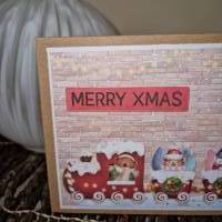 Weihnachtskarte / Merry Xmas / Weihnachtszug / handgefertigt / besondere Geschenke / Adventszug / Weihnachtszugfahrt Bild 4