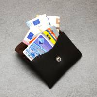 Karten Etui Geldbörse Echtes Leder Cards and Cash Buffalo Mocca by Vickys World - Card Wallet Bag Bild 2