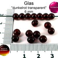 Glas - Perlen - dunkelrot transparent - ca. 6 mm Bild 1