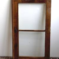 braunes Vintage Holzfenster mit 2 Glasscheiben Bild 3