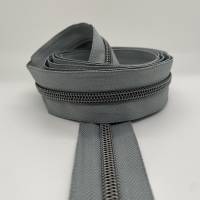 Reißverschluss Smoky, breit, graues Band, Schiene in gunmetal Bild 4
