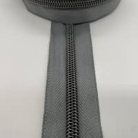 Reißverschluss Smoky, breit, graues Band, Schiene in gunmetal Bild 5