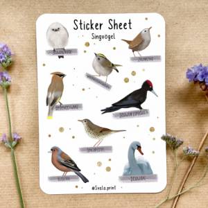 Sticker Singvögel | Aufkleber Bulletjournal | Journal Sticker | Sticker Natur & Vögel Bild 1