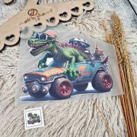 Bügelbild cooler Dino Monstertruck #brille Bild 2