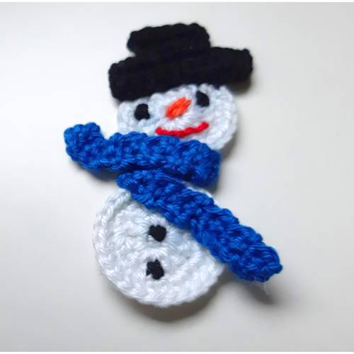 Applikation Schneemann mit Schal und Zylinder Weihnachten