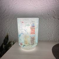 Glaslampe rund Maritim Leuchtturm Bild 4