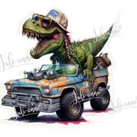 Bügelbild cooler Dino Monstertruck #cappy Bild 1