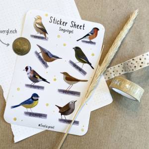 Sticker Singvögel | Aufkleber Bulletjournal | Journal Sticker | Sticker Natur & Vögel Bild 5