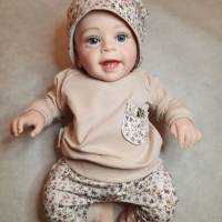 Babykleidung Mädchen, Babyset 3-teilig, Pumphose, Sweatshirt, Hut, Größe 68 Bild 8