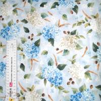 19,00 EUR/m Meterware blaue und weiße Hortensien Hoffmannfabrics Designerstoff für Taschen Kissen Tischdeko Accessoires Bild 2
