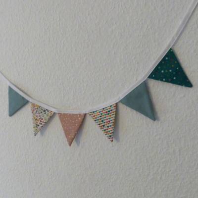 kleine Wimpelgirlande für Tür, Fenster, Wohnmobil, bunt, Biobaumwolle, Handarbeit