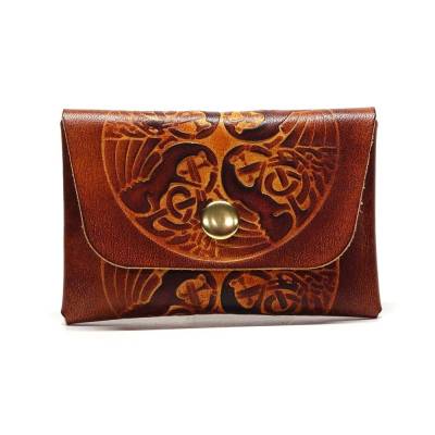 Karten Etui Geldbörse Echtes Leder Cards and Cash Dragons Dark by Vickys World - Card Wallet Bag