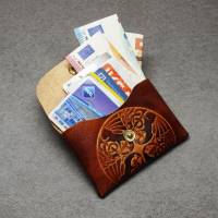 Karten Etui Geldbörse Echtes Leder Cards and Cash Dragons Dark by Vickys World - Card Wallet Bag Bild 5