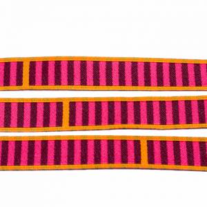 Webband Streifen - 1m - 1,50 Eur/m - Eins, Zwei, Drei-Streifen - pink - blaubeerstern - 12 mm Bild 2