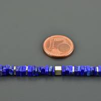 Minimalistisches Lapislazuli-Armband Armkettchen m. 925er Silber eckige Scheiben zartes Edelsteinarmband verstellbar Bild 4