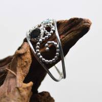 Filigraner Ring aus Sterling Silber mit Amazonit und Rauchquarz - Größe 61 - handgemacht Bild 4