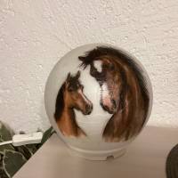 Glaslampe Pferde Mutter & Kind Bild 1