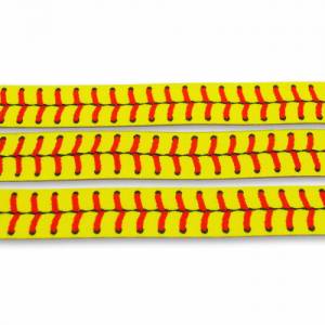 Softball Webband - 1 m - 1,80 Eur/m - Softballnaht - gelb mit roter Naht Bild 2