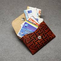 Karten Etui Geldbörse Echtes Leder Cards and Cash Wattle Dark by Vickys World - Card Wallet Bag Bild 2