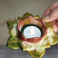 Teelichthalter aus Epoxidharz, gegossen und gestaltet, Form eines Weihnachtssterns Bild 6