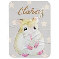 Fleecedecke für Kinder mit Namen personalisiert, Hamster Decke Bild 2