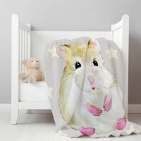 Fleecedecke für Kinder mit Namen personalisiert, Hamster Decke Bild 3