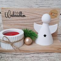 Weihnachtsset Engel mit Teelichthalter, liebevoll dekoriert ~ Home Deko ~ Weihnachten Bild 1