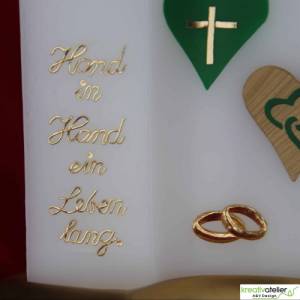 weiße Hochzeitskerze Doppelwelle mit 2 Dochten, personalisierbar mit Namen und Datum, Hochzeitsgeschenk, Hochzeitsdeko, Bild 5