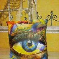 Designer Handtasche "Das Auge" Kunstledertasche Shopper Cityshopper hochwertig Handmade Bild 1