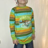 Handmade Pullover für Kinder - Größe 128 buntes Langarmshirt mit Motiv Bild 2
