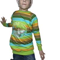 Handmade Pullover für Kinder - Größe 128 buntes Langarmshirt mit Motiv Bild 4