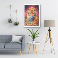 Mama und Baby Tiger mit Krone – Eckige AB Steine – 40x80cm – 60 Farben Bild 3