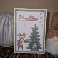 Weihnachtsgrußkarte / Rentier Glitzerkarten / Festliche Tannenbaumkarten / Sugar Spice Weihnacht / Weihnachtskarten Bild 1