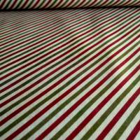 Patchworkstoff "Christmas Cats" von Jason Yenter in grün, rot und zart grün diagonal gestreift aus Baumwolle zum Bild 4